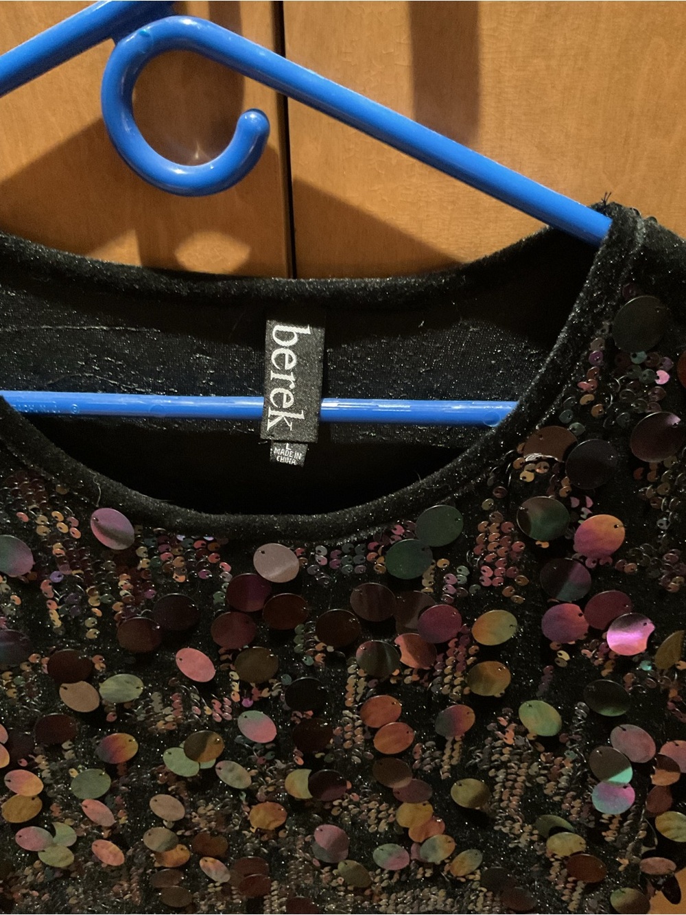 berek Black Iridescent Sequin Tank Top
